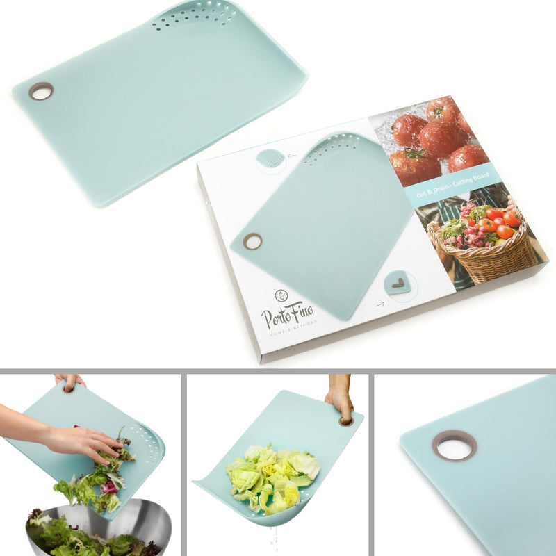 Cutting Board Small Dishwasher Safety, Kitchen with Handles Non-Slip Chopping Board Easy to Clean Hangable Green - Green